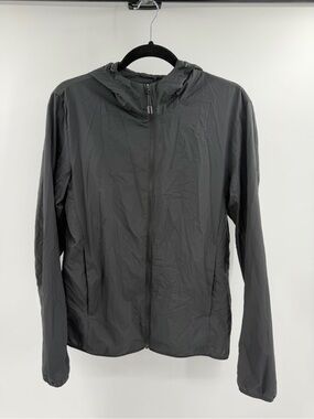Uniqlo Black Lightweight Hooded Jacket Packable with pouch mens small